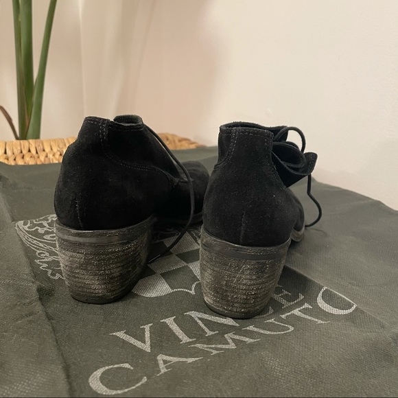 Vince Camuto black suede heeled booties - Picture 3 of 6